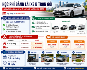 Học Phí Bằng Lái Xe B Trọn Gói