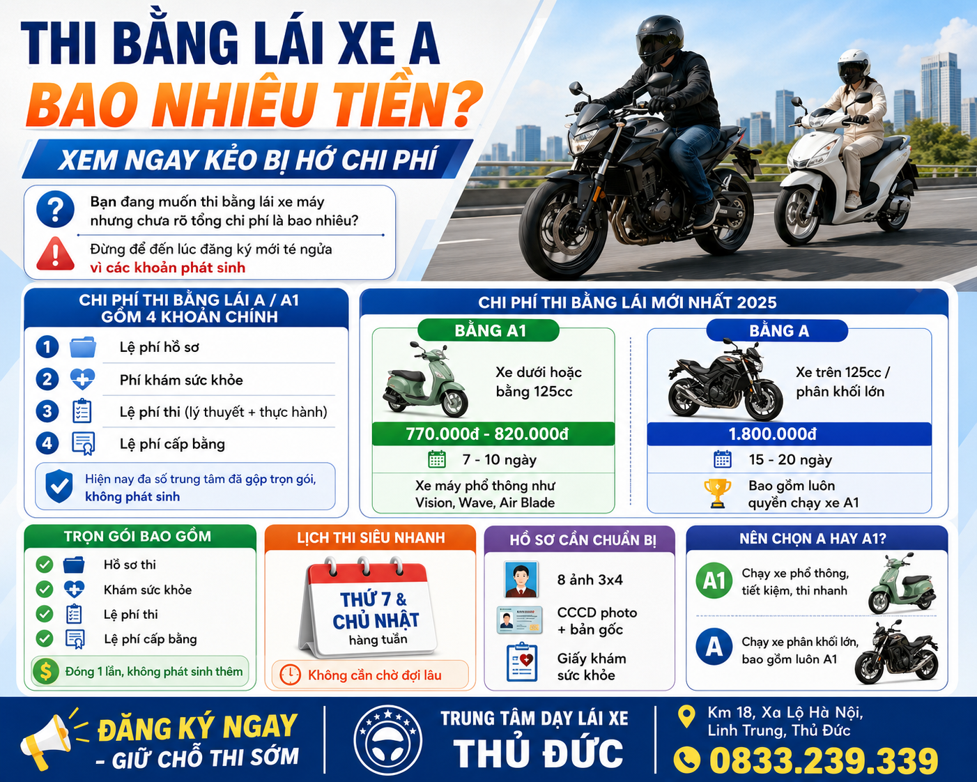 Thi Bằng Lái A Bao Nhiêu Tiền? Chi Phí Mới Nhất 2026 1 Thi Bằng Lái Xe A Bao Nhiêu Tiền