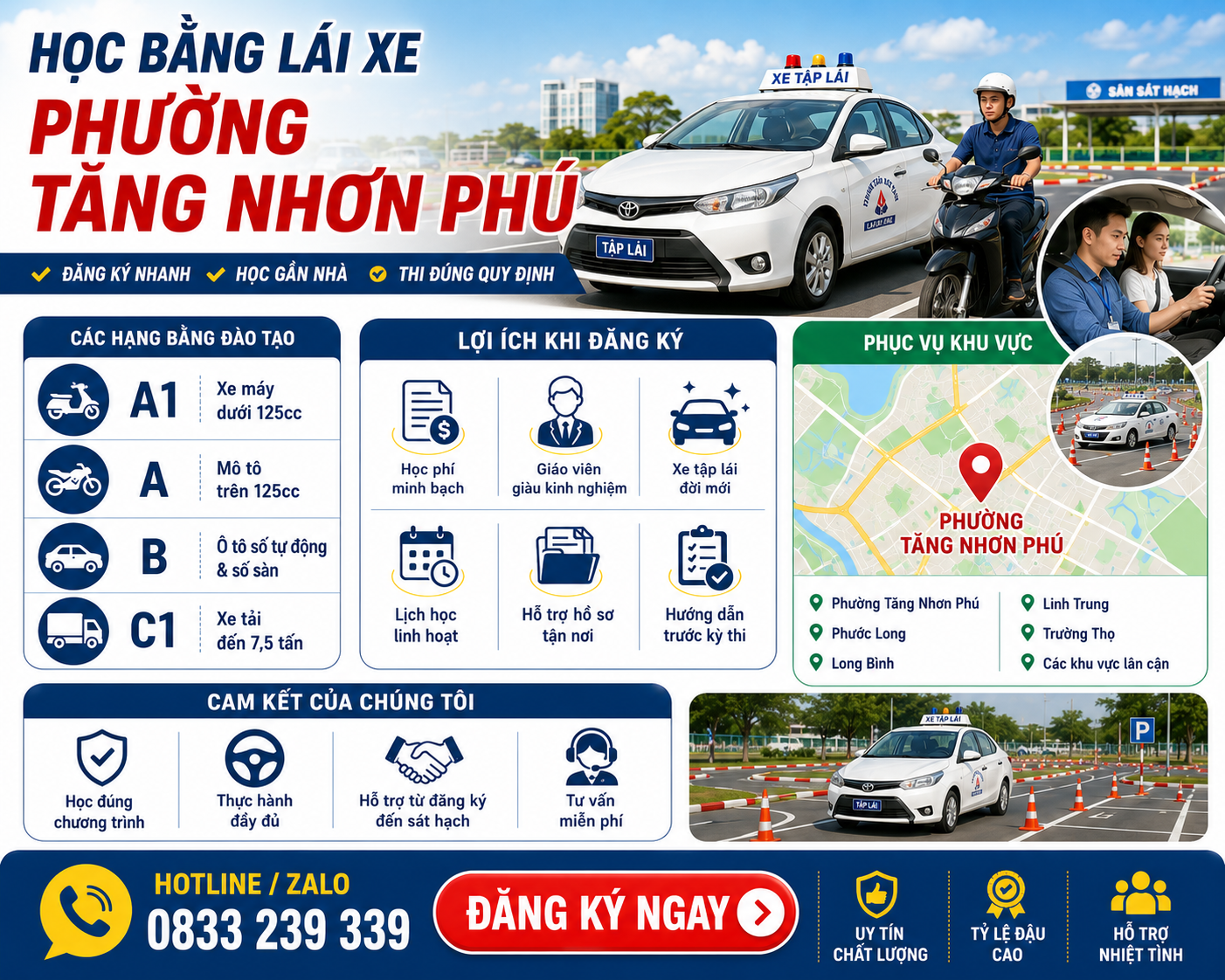 Đăng Ký Học Bằng Lái Xe Phường Tăng Nhơn Phú