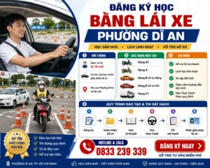 Đăng Ký Học Bằng Lái Xe Phường Dĩ An