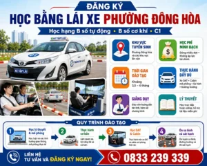 ĐĂNG KÝ HỌC BẰNG LÁI XE PHƯỜNG ĐÔNG HÒA
