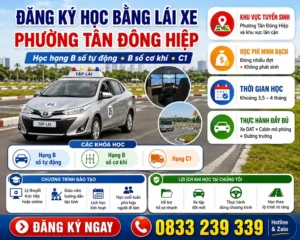 Đăng Ký Học Bằng Lái Xe Phường Tân Đông Hiệp