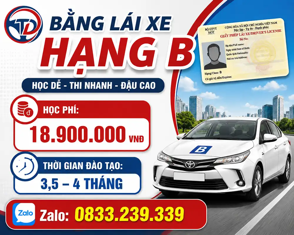 Trung Tâm Lái Xe Thủ Đức 35 đăng ký thi băng lái xe ô tô Hạng b
